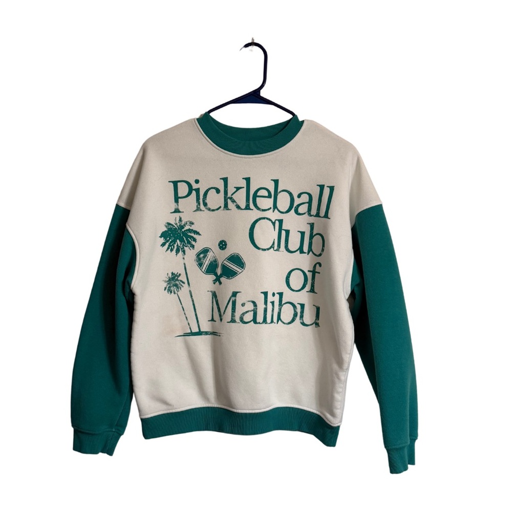 ✨ Pickleball Club of Malibu Sweatshirt ✨ Size XS Fits Small! retro vibe - Picture 1 of 3